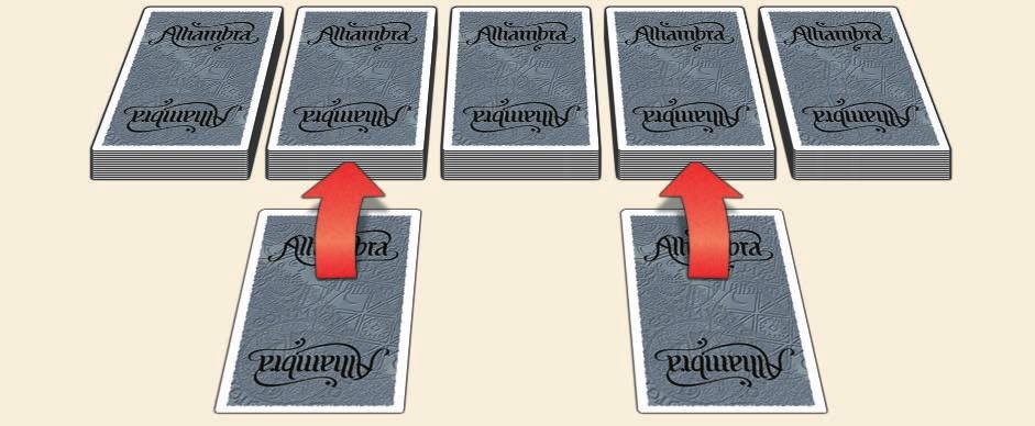 Retire as duas Cartas de Pontuação do monte de Cartas de Dinheiro e deixe-as de lado por ora. Embaralhe o resto do monte. Agora, cada jogador recebe seu dinheiro inicial.