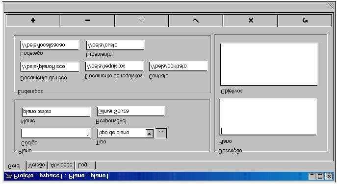 Figura 3 Visão do cadastramento de plano de projetos, versões, atividades e logs Uma atividade em plano de projeto no ProjectSpace representa uma tarefa atômica que pode ser executada por uma