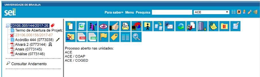 unidades só será possível quando todos os processos se destinarem às mesmas unidades, ou seja, não é possível o trâmite em bloco quando os processos selecionados têm destinos distintos.