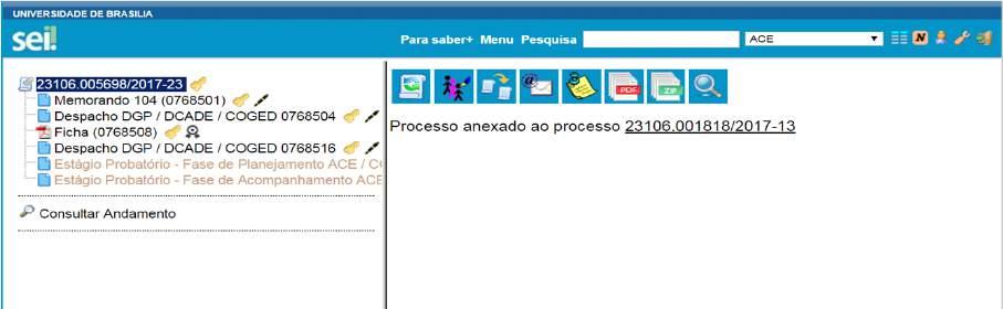 Para anexar um processo, é necessário saber o número a ser anexado.