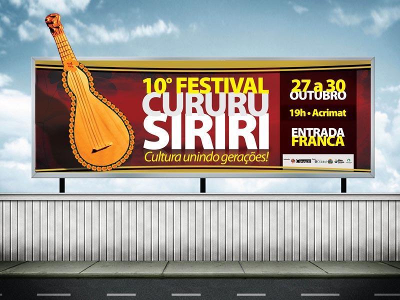 6 CONSIDERAÇÕES Foi um grande aprendizado criar e produzir o outdoor para o Festival de Cururu e Siriri.