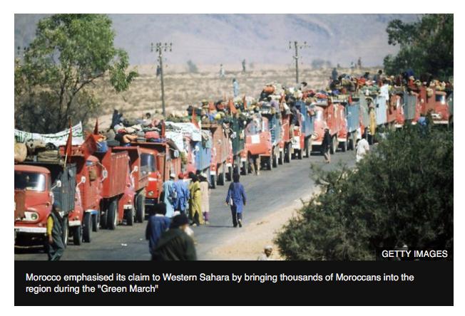 A questão do Sara Ocidental (6) [IMAGEM: A marcha verde, a deslocação de cerca 350.