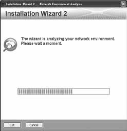 5 Atribuição de um endereço de IP 1. Execute o Assistente de instalação 2 que se encontra no directório Utilitários de Software no CD de software. 2. O programa procederá à análise do seu ambiente de rede.