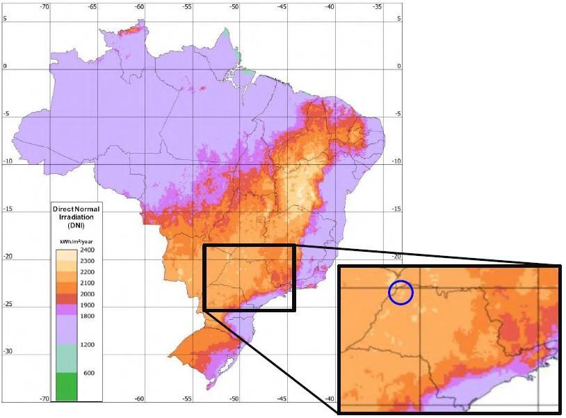 III da UNESP. Coordenadas: 20.39 S 51,35 O. Fonte: Google Earth, 01/10/2016.