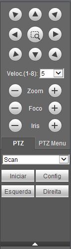 PTZ Na imagem acima há oito teclas de direção. No centro das teclas de direção está o Sistema Inteligente de Posicionamento 3D (SIT).