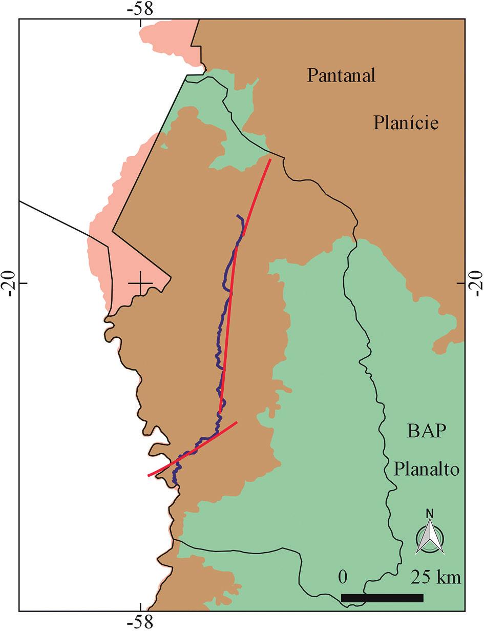 Controle Estrutural Sobre a Hidrografia do Pantanal, Brasil Figura 10 Bacia Hidrográfica do rio Nabileque. A maior parte da Bacia Hidrográfica do rio Nabileque situa-se na planície pantaneira.