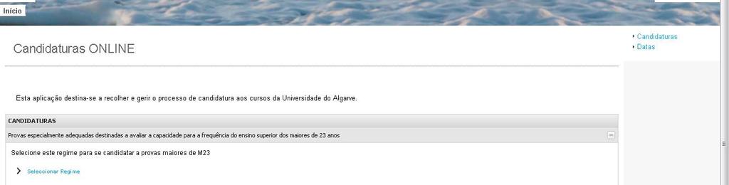 1.3.1 Confirmação da criação da conta Após o candidato confirmar o registo é lhe apresentada a seguinte informação.