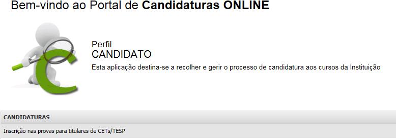 1.3.1 Confirmação da criação da conta Após o candidato confirmar o registo é lhe apresentada a seguinte informação.