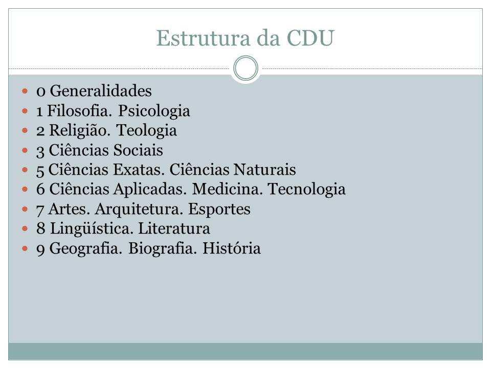 CODIFICAÇÃO DOS ASSUNTOS