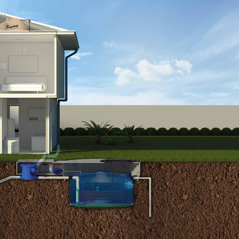 Armazenamento de Água Cisterna 9 Equipada para água de chuva Produzida em polietileno de alta densidade, vem com o acompanhamento de todos os acessórios necessários