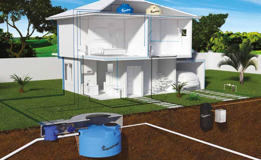 Soluções Acqualimp. 3 Imagem meramento ilustrativa 2 2 4 2 1 1. Linha Cisterna 2. Purificador/Filtros 3. Caixa d Água 4. Biodigestor/Fossa Soluções em armazenamento de água sem ocupar espaço.