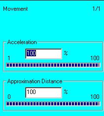 Programming a PTP motion Acceleration To be used I the motion. Value: 1.