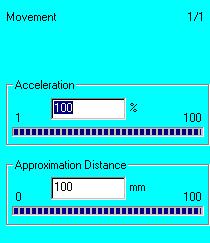 Programming a CIRC motion Acceleration to be used in the motion. Value: 1.