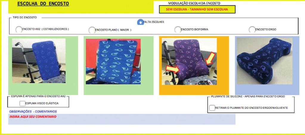 - ESCOLHA DO ENCOSTO Neste processo você escolherá o encosto da sua cadeira. Veja imagem abaixo detalhada.