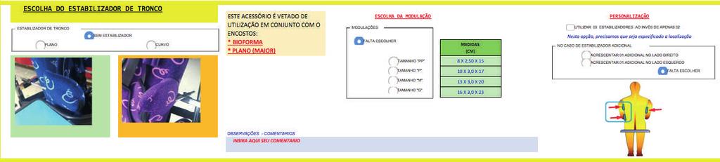 Clique na opção que desejar. Qualquer informação que não esteja na ficha, você poderá preencher na caixa observação de forma clara.