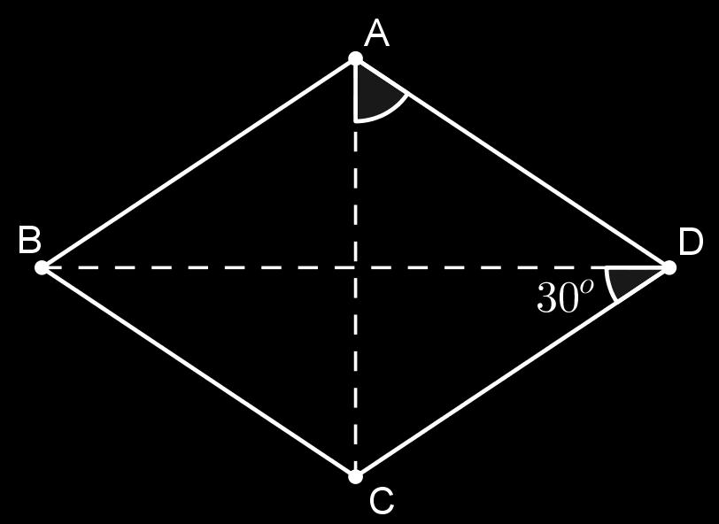Exercício 5. losngo? Qul o ângulo formdo pels digonis de um Exercício 11. N figur ixo temos um losngo. Determine medid do ângulo CAD. ) 60 o. ) 90 o. c) 10 o. d) 150 o. Exercício 6.