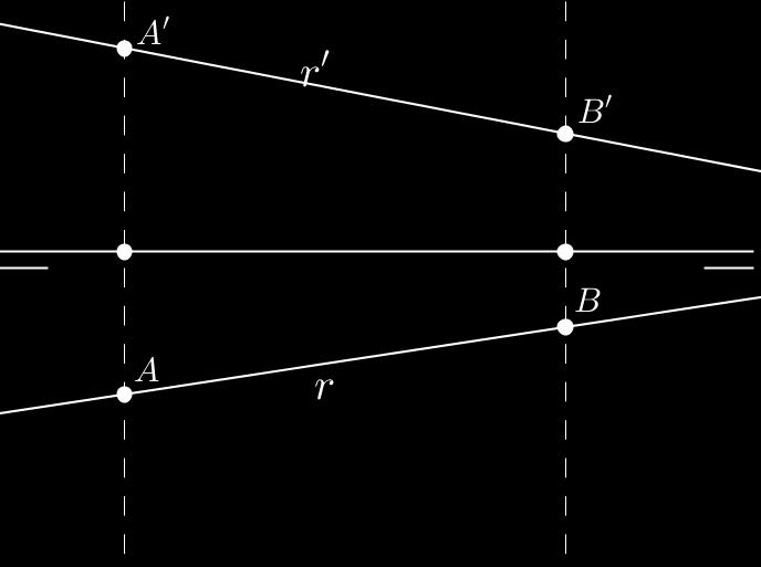 Figura 4.5 Figura 4.6 Rebatimento 7. Faça o rebatimento da reta (r) da figura 4.7 tanto em (π) como em (π ). Qual a distância entre (A) e (B)? 8.