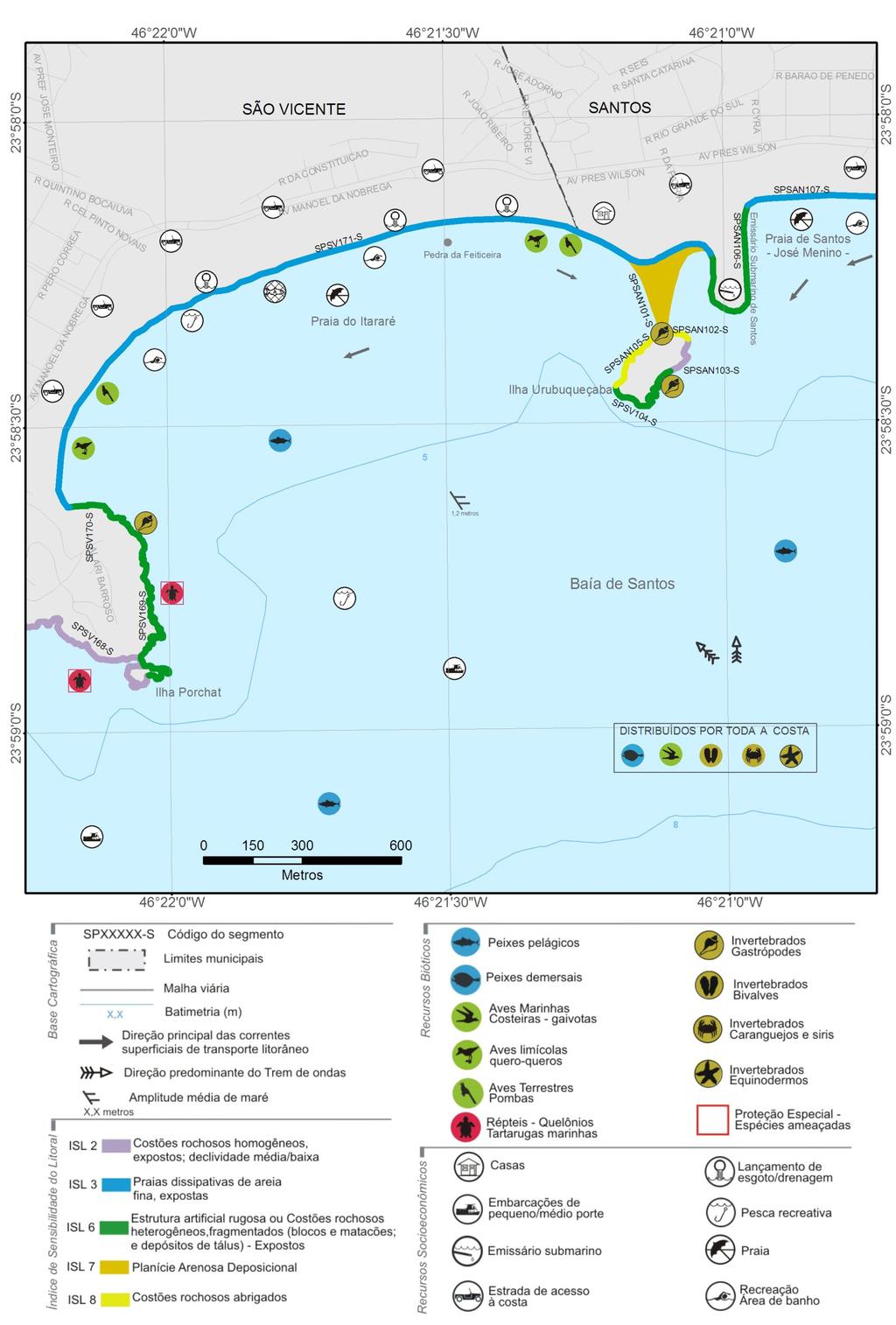 Sensibilidade ambiental ao derrame de óleo da linha de costa... Fig.