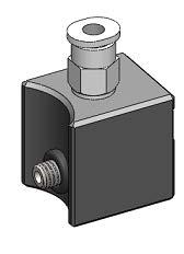 (Opcional) Fixe o conjunto da válvula e do BackPack / bloco de montagem no suporte de montagem. O suporte tem vários orifícios de montagem para permitir a regulação. 3.