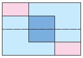 Qual é a área do retângulo formado pela sobreposição das duas folhas?