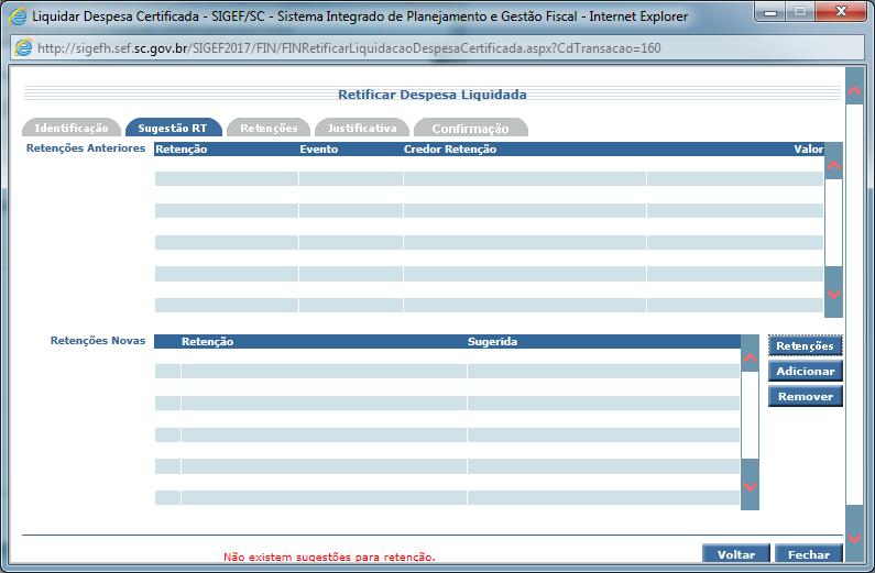 Além dos itens indicados anteriormente, também é possível alterar as Retenções realizadas.