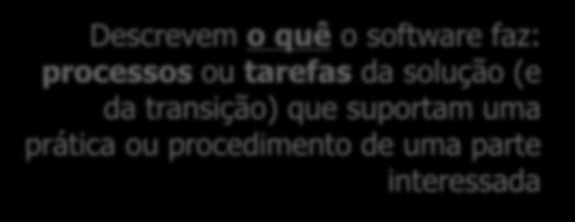 Requisitos da Solução e Transição Os requisitos da solução e da transição subdividem-se em o