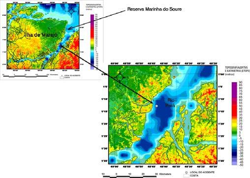 3. METODOLOGIA 3.1 Descrição do modelo atmosférico MM5 Figura 1. Local do encalhe da embarcação Elizio Leão.