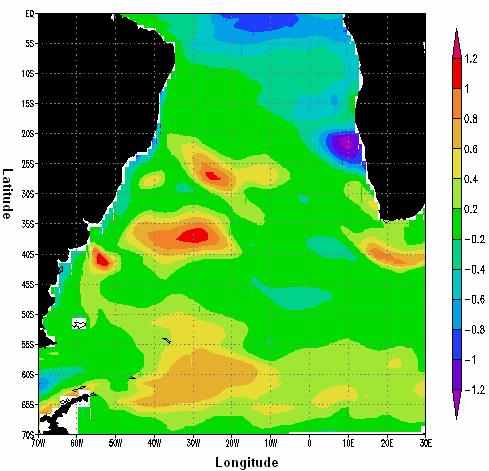 4.15 campo espacial de anomalia de temperatura potencial médio para a janela de máxima energia cinética.