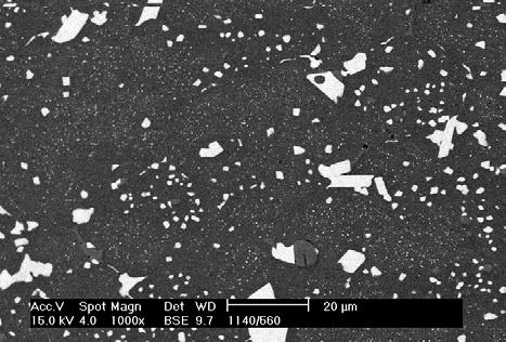 Fig. 7 Micrografia de MEV do aço rápido M3:2 sinterizado a vácuo austentizado a