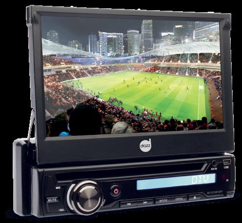 AUTOMOTIVO DVD DVD Player 7 DZ-5215BT USB frontal Frente removível Reproduz CD/DVD Microfone embutido