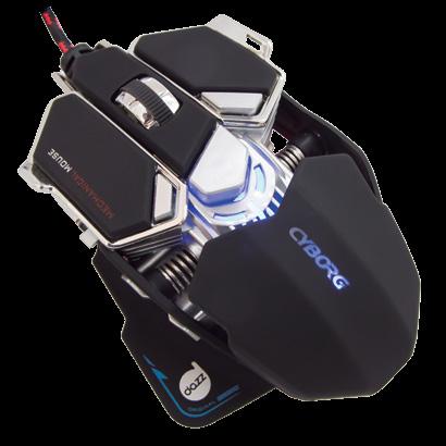 Acessórios para PC Mouse mecânico GAMES Mouse Cyborg 4000 DPI Botão para mudança de resolução progressiva de 800/1600/3200/4000