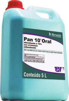 PAN 10 ORAL ALBENDAZOLE A 10% Anti-helmíntico de largo espectro de ação Antiparasitário de amplo espectro, indicado para o combate dos diversos parasitas que acometem o trato gastrointestinal dos