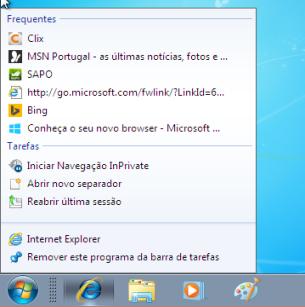 ELABORADO POR MARCO SOARES 23 Listas de atalhos Se clicar com o botão direito em um ícone da barra de tarefas, pode escolher um documento