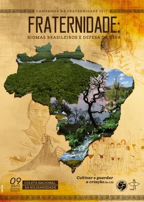 Explicação do Cartaz da CF: Identificação dos seis biomas brasileiros. Primeiros habitantes dos biomas. Pescadores 300 anos do encontro da imagem de N.S. Aparecida.