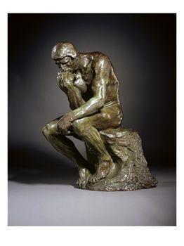 O pensador August Rodin Realismo Uma das mais famosas esculturas de bronze do escultor francês. Retrata um homem em meditação soberba, lutando com uma poderosa força interna.