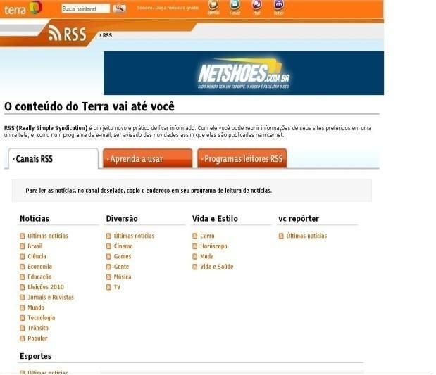 terra.com.br/rs s/>) e o Portal Globo.