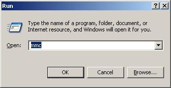 i. Execute o Microsoft Management Console (MMC). Vá ao menu de início e clique a corrida. Datilografe o mmc e bata o botão OK. ii. Adicionar o certificado do computador local pressão-em.