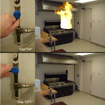 exemplo, se ocorrer um incêndio numa conduta de gás com uma válvula de corte a montante, basta apenas fazer-se o fecho dessa válvula para deixar de se alimentar a combustão e esta acabará por se