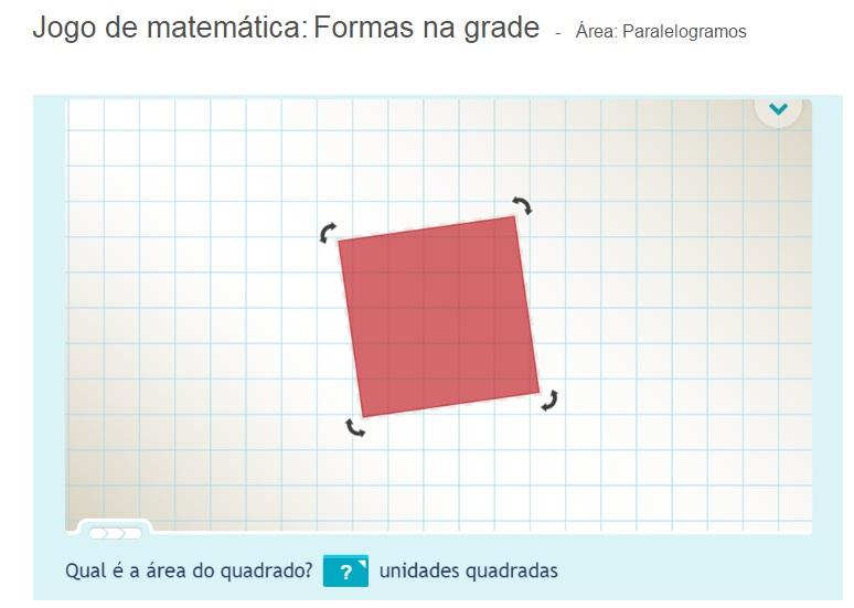 4 Di ga: Por favor leiam a questão. A questão pede, Qual é a área do quadrado? P e rgunt e : Como nós podemos determinar a área do quadrado?