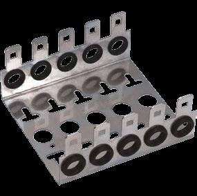 GÁS PCT 100 BASTIDOR Permite a fixação de blocos terminais de forma compacta em armários de