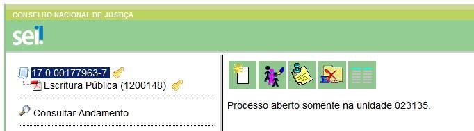 Feito isso, clique sobre o número do processo para que possa ser realizado o último procedimento do apostilamento dentro do SEi.