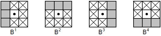 Casco convexo (Convex Hull) Utiliza 4 elementos estruturantes: Note que estes elementos possuem pontos indicados com X que significam uma condição don t care O pixel naquela posição pode ter valor 0