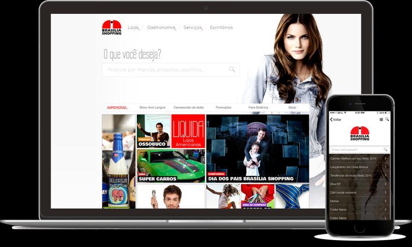BRASÍLIA SHOPPING Portal de shopping líder de audiência no Brasil: Novo portal com foco na usabilidade e conceito de Design de Serviços.