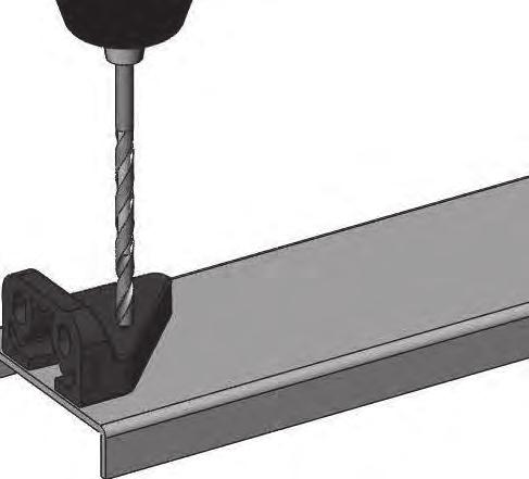 alinhamento da travessa inferior e fixe-o a esta com um parafuso de 4,8 x 38 mm.