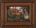 Dim. 18x24 cm. 496 ALEXANDRINA CHAVES (1892-1979), CASARIO óleo sobre madeira. Assinado. Dim.
