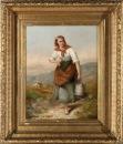 588 ALEXANDER LEGGETT (1828-1884), "GOING A MILKING" óleo sobre tela. Assinado.