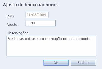 Clique na coluna com o botão direito do mouse no dia em que deseja lançar este ajuste.