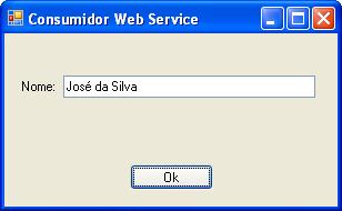 Consumindo um Web Service Utilizar o evento click do botão Ok para instanciar a classe