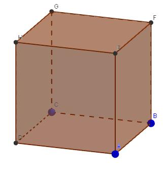 paralelepípedo ABCDEFGH representado no Cabri 3D.