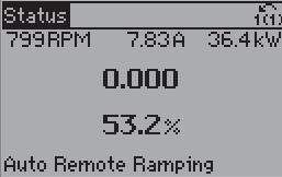 1. Como Programar Guia de Programação do Drive do HVAC do 1 O display está dividido em 3 seções: A Seção superior (a) exibe o status, quando no modo status, ou até variáveis, quando não no modo